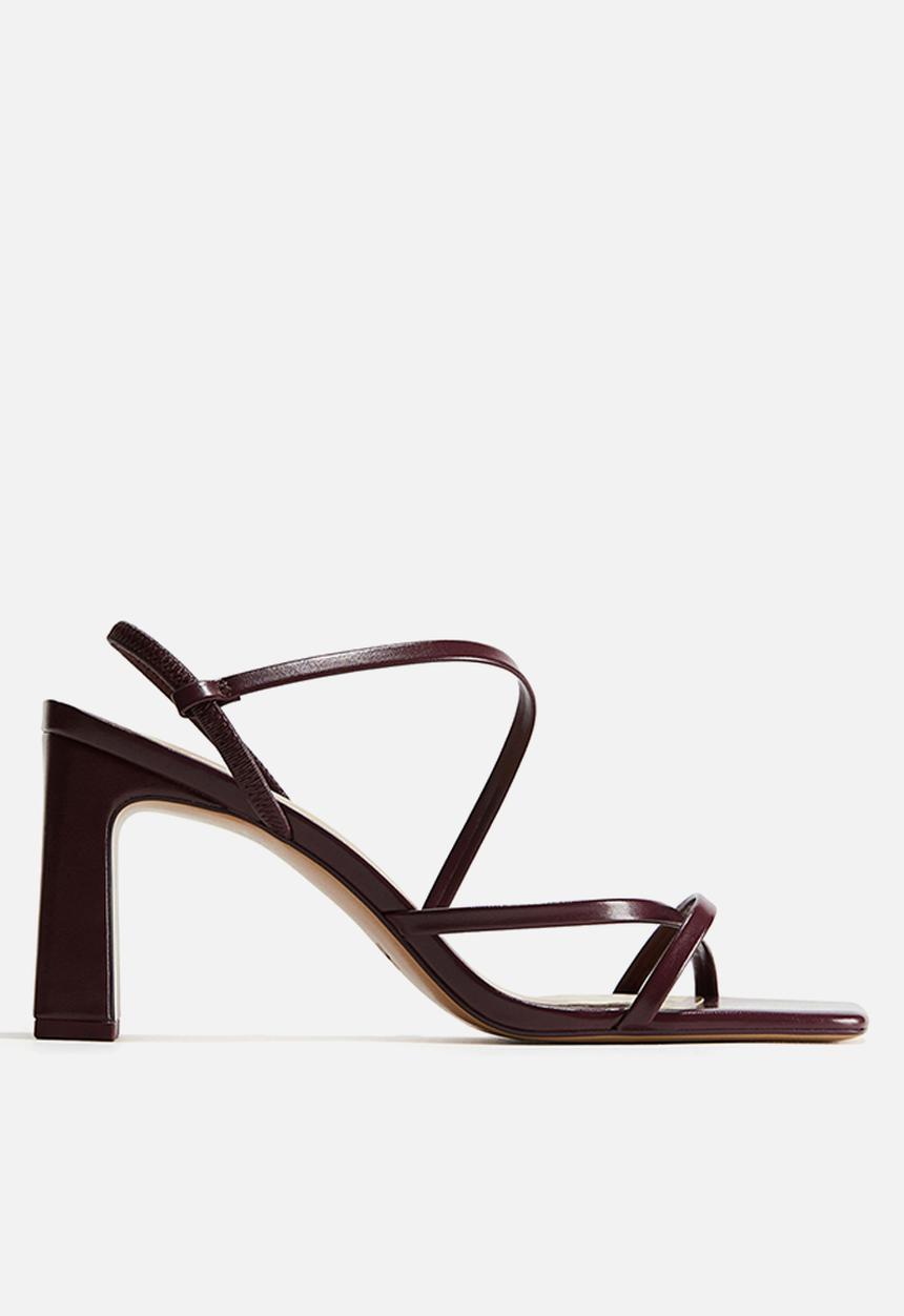 H&M - Block-heeled sandals - burgundy