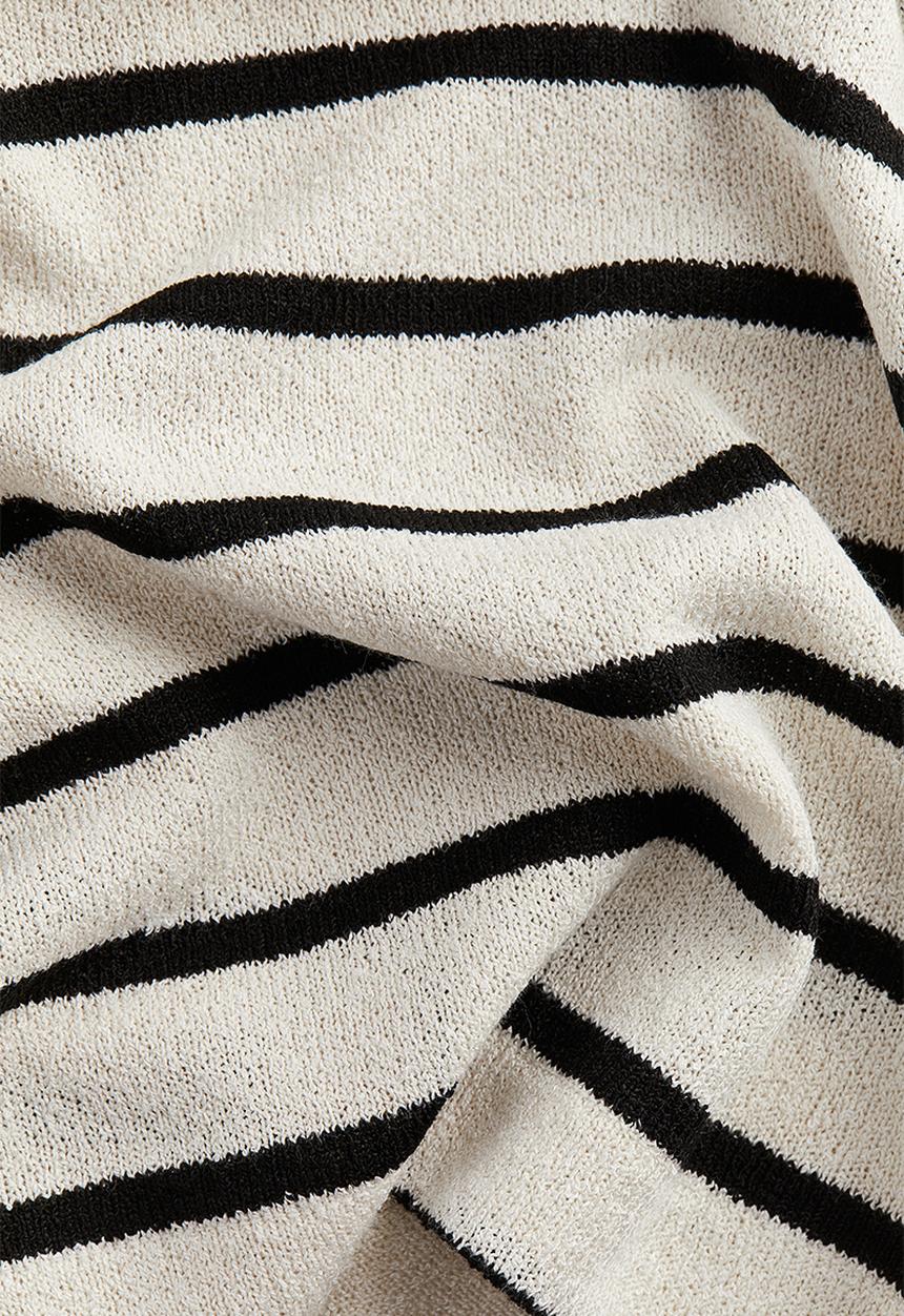H&M - Jersey shorts - cream/black striped