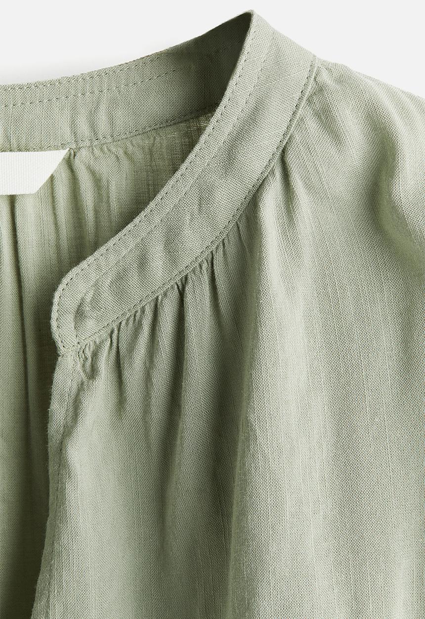 H&M - Cap-sleeved blouse - light khaki green