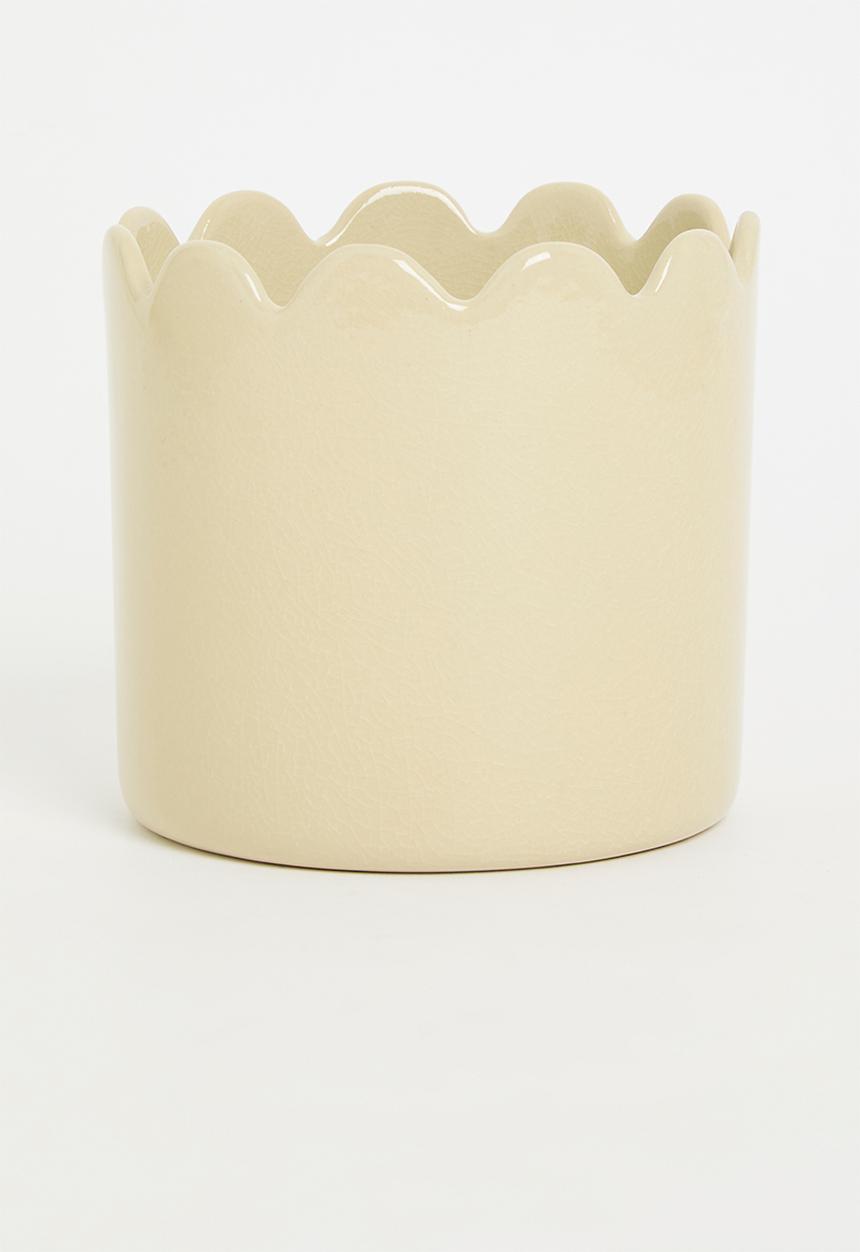 H&M - Crackle-glaze plant pot - beige