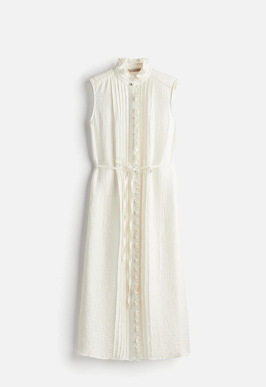 H&M - Frill-trimmed muslin dress - white