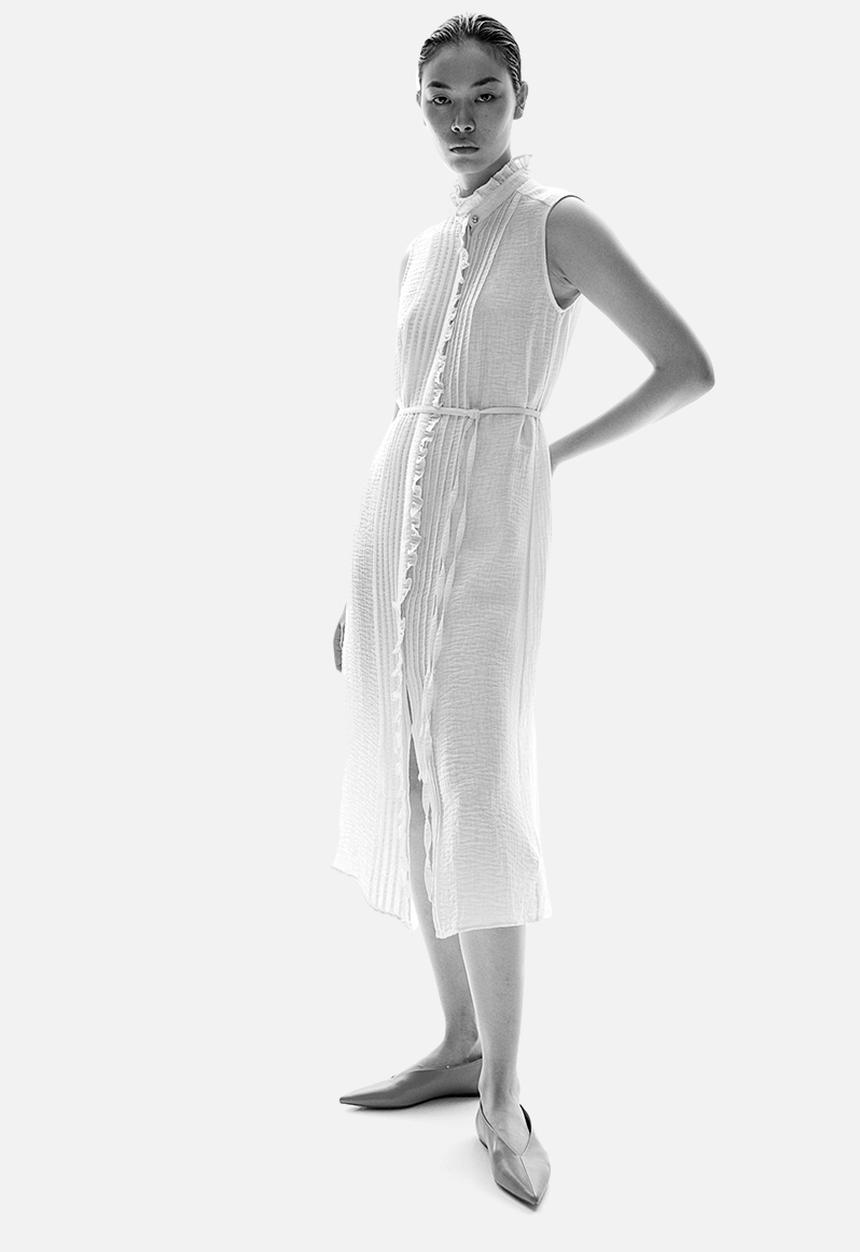 H&M - Frill-trimmed muslin dress - white