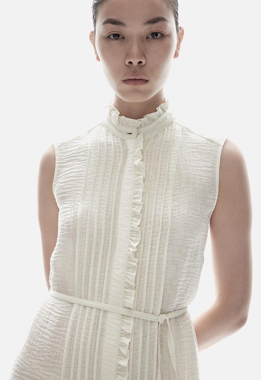 H&M - Frill-trimmed muslin dress - white