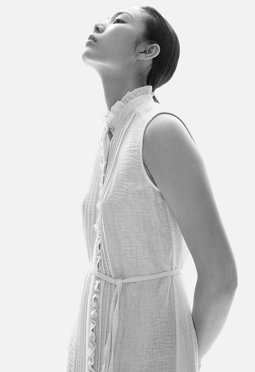 H&M - Frill-trimmed muslin dress - white