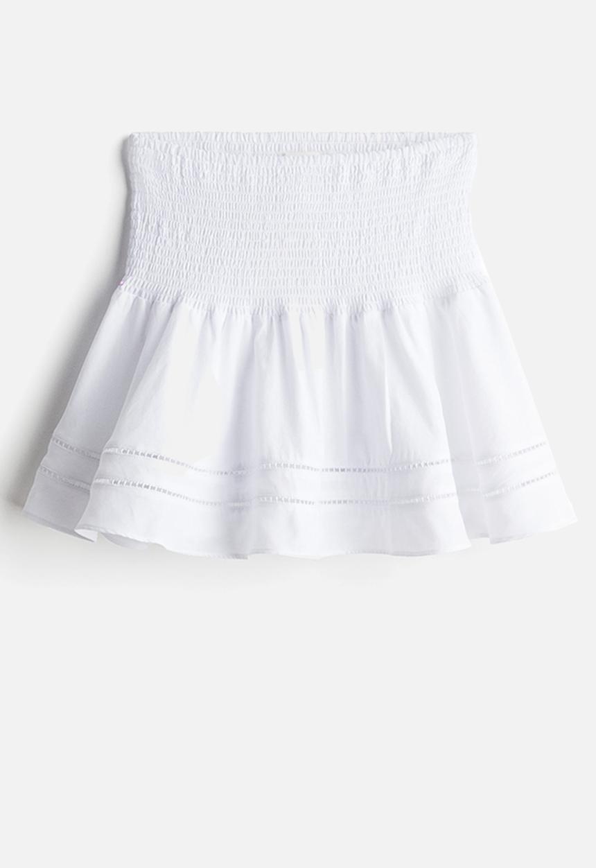 H&M - Smock-waisted mini skirt - white