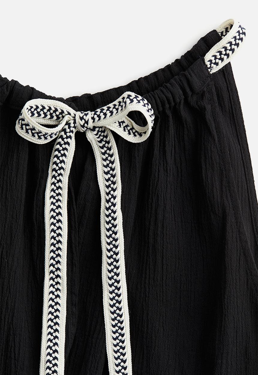 H&M - Drawstring-detail cotton dress - black