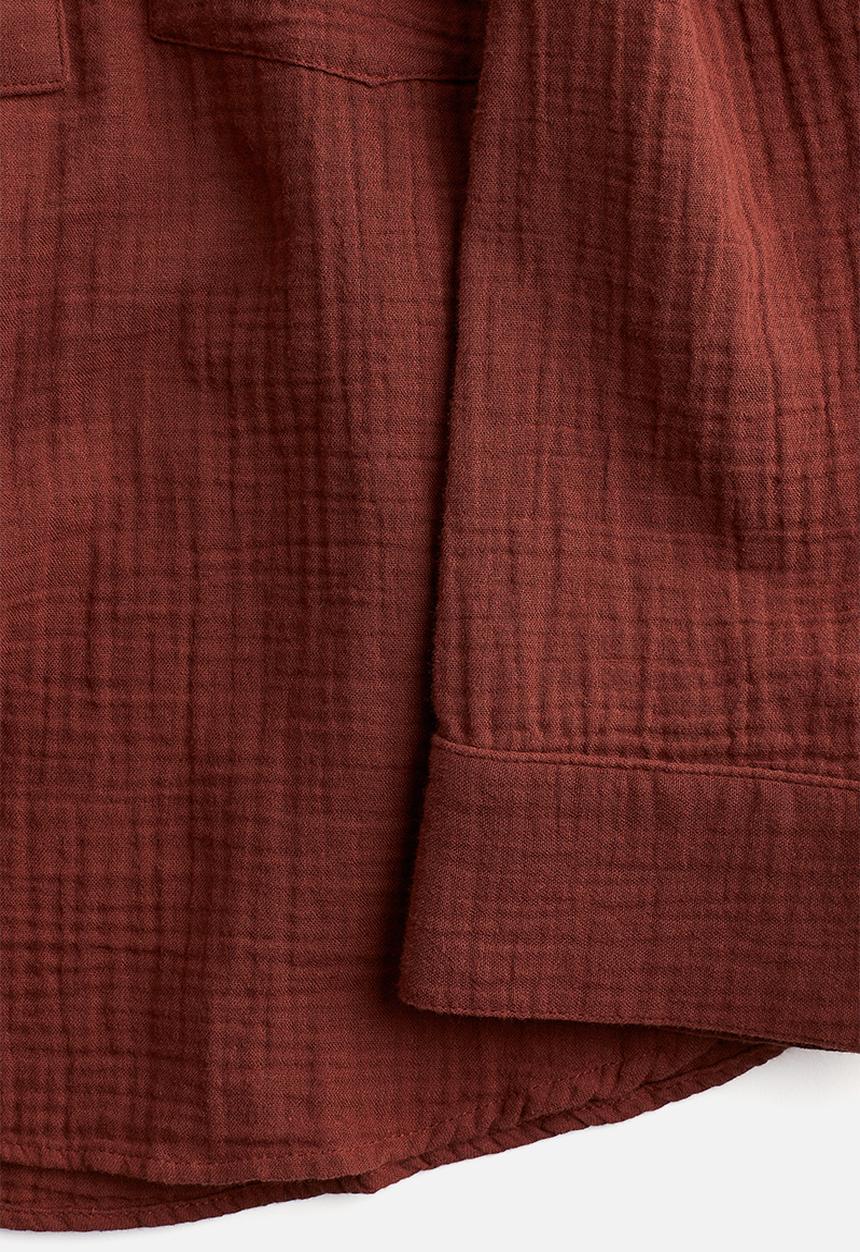 H&M - Popover muslin shirt - rust red