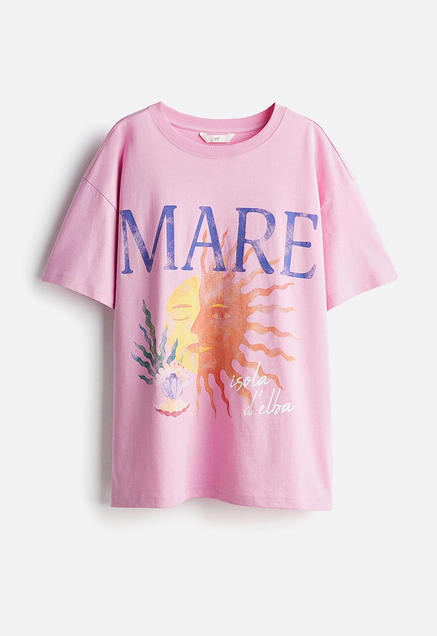H&M - Printed T-shirt - pink mare