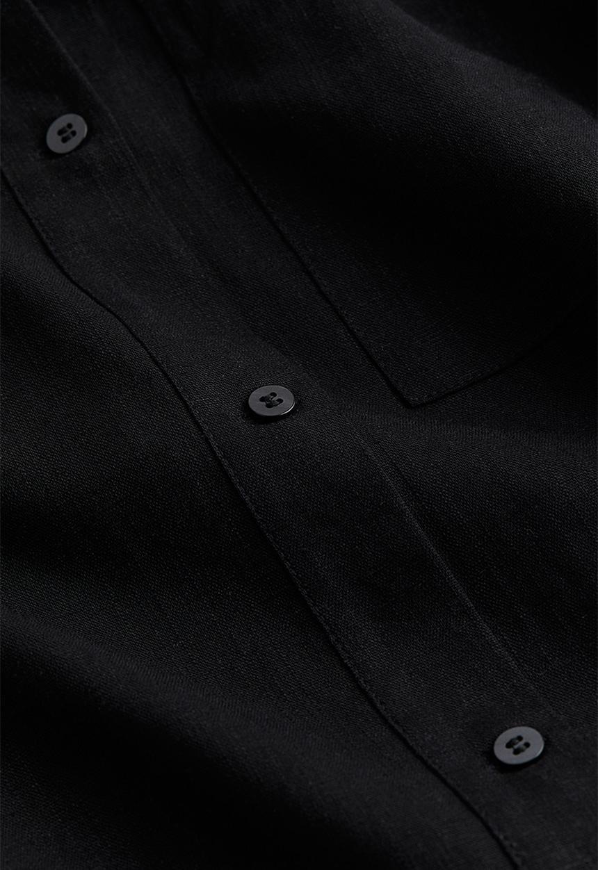 H&M - Linen-blend shirt - black