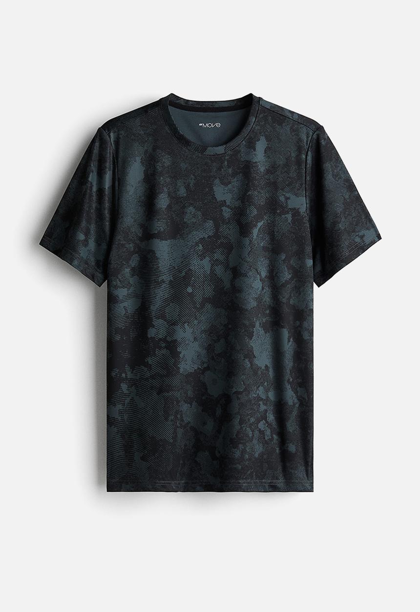 H&M - Regular fit sports top in drymove™ - black/petrol 