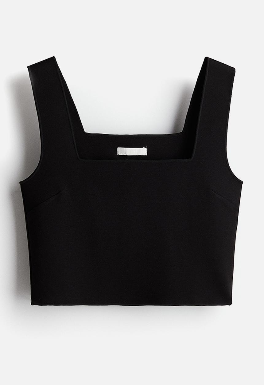 H&M - Cropped vest top - black