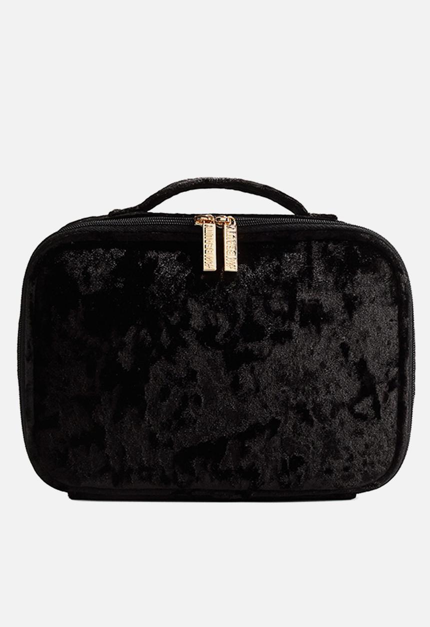 H&M - Crinkled velvet make-up bag - black