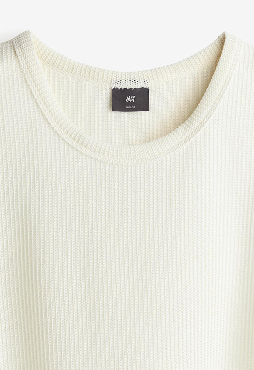 H&M - Slim fit knitted vest top - white