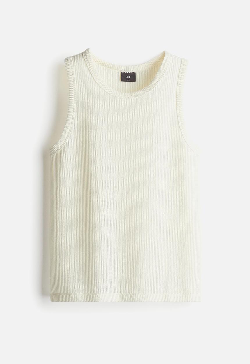 H&M - Slim fit knitted vest top - white