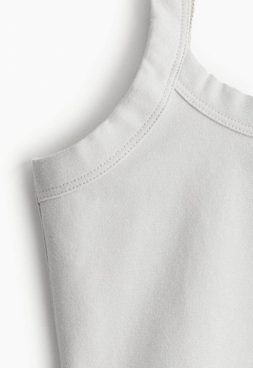H&M - Cropped strappy top - light grey 