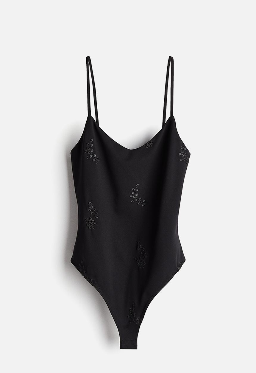 H&M - V-neck strappy body - black