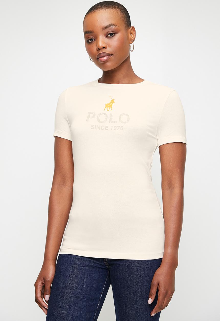 POLO - Wmn Anna Printed Short Sleeve T-Shirt - Off White