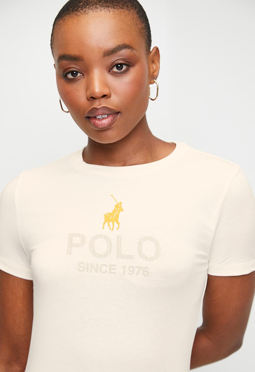 POLO - Wmn Anna Printed Short Sleeve T-Shirt - Off White