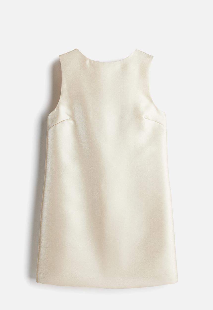 H&M - Bow-detail sleeveless dress - light beige 