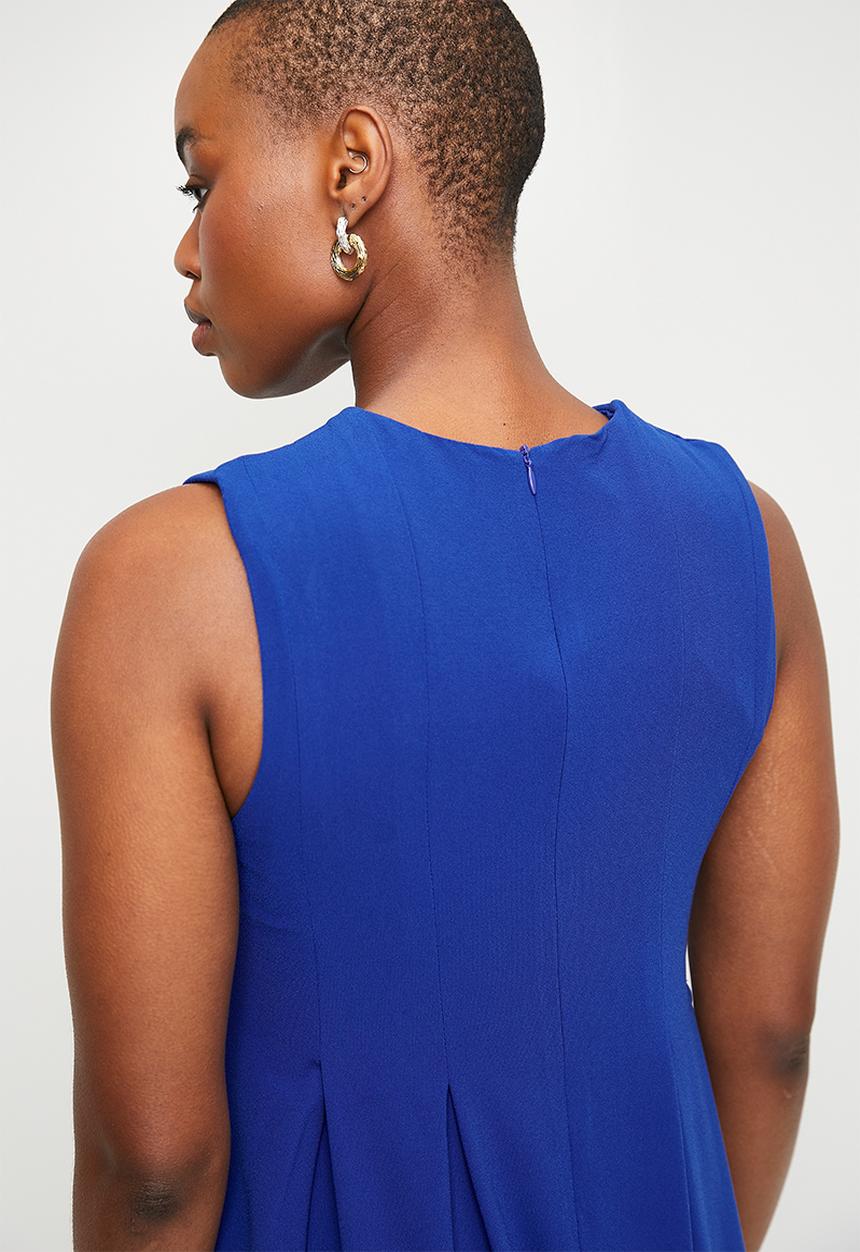 edit - Wideleg Pleated Jumpsuit - Blue