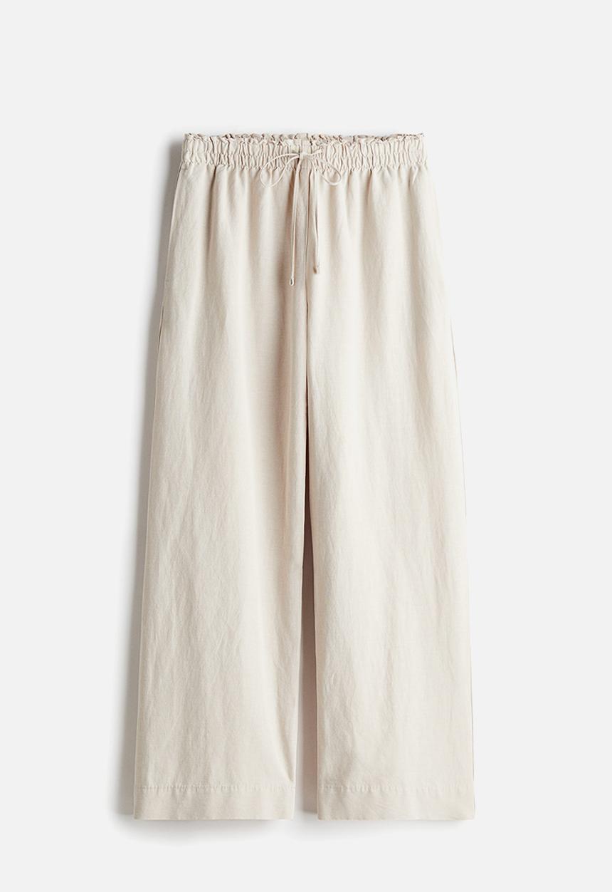 H&M - Linen-blend trousers - beige