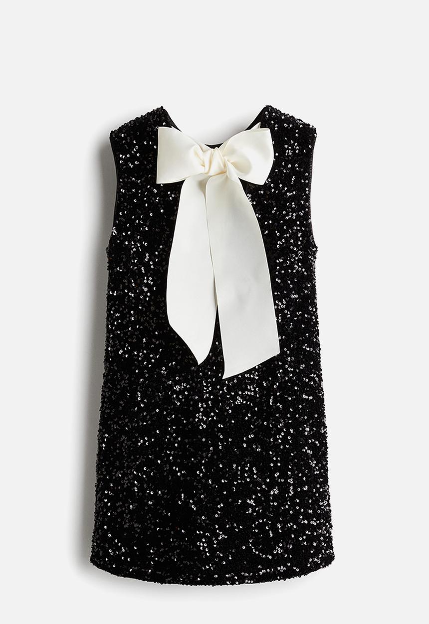 H&M - Sequined tie-back dress - black