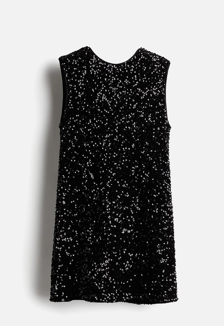 H&M - Sequined tie-back dress - black