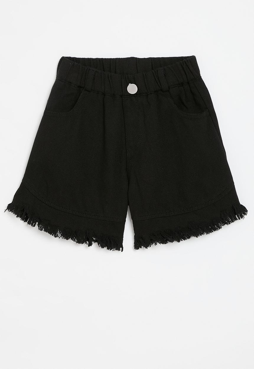 Pop Candy - Frayed shorts-black