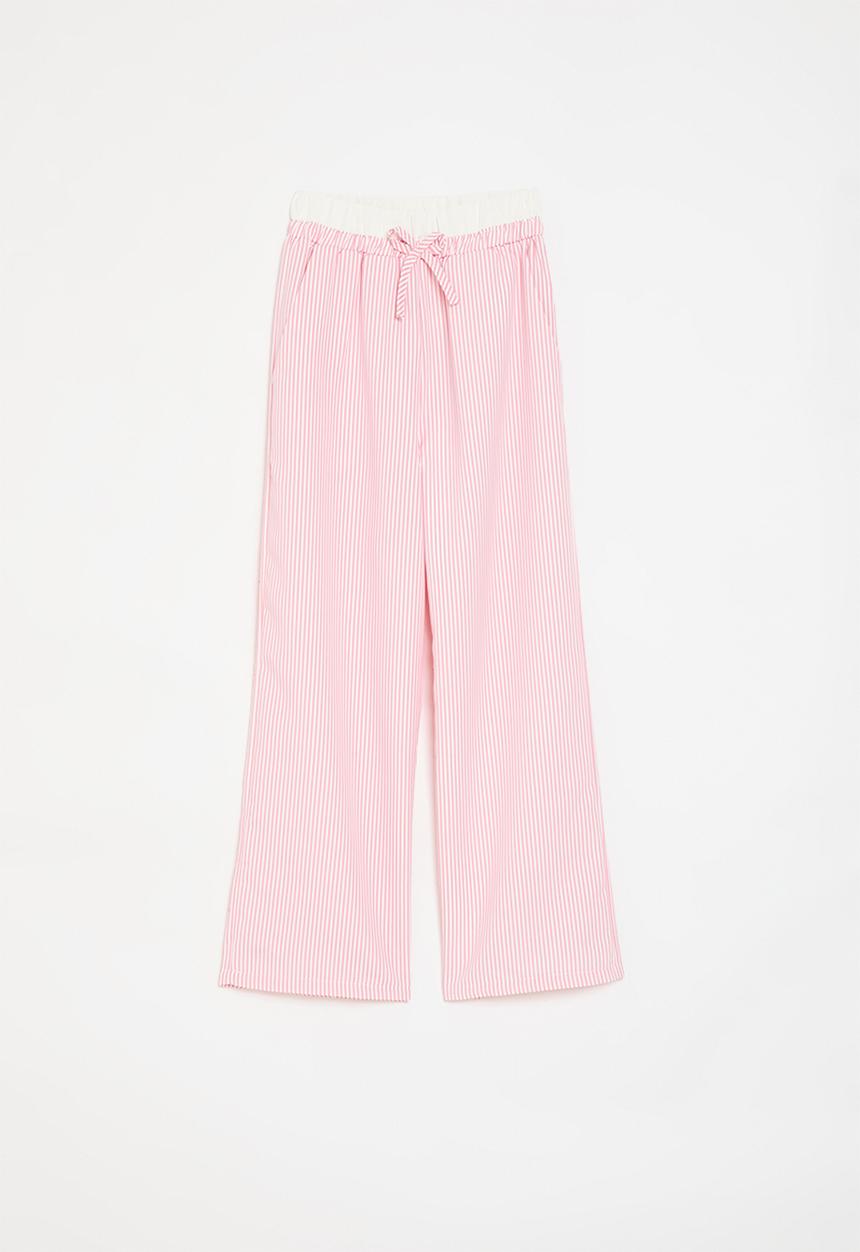 Pop Candy - Contrast waistband pants-pink