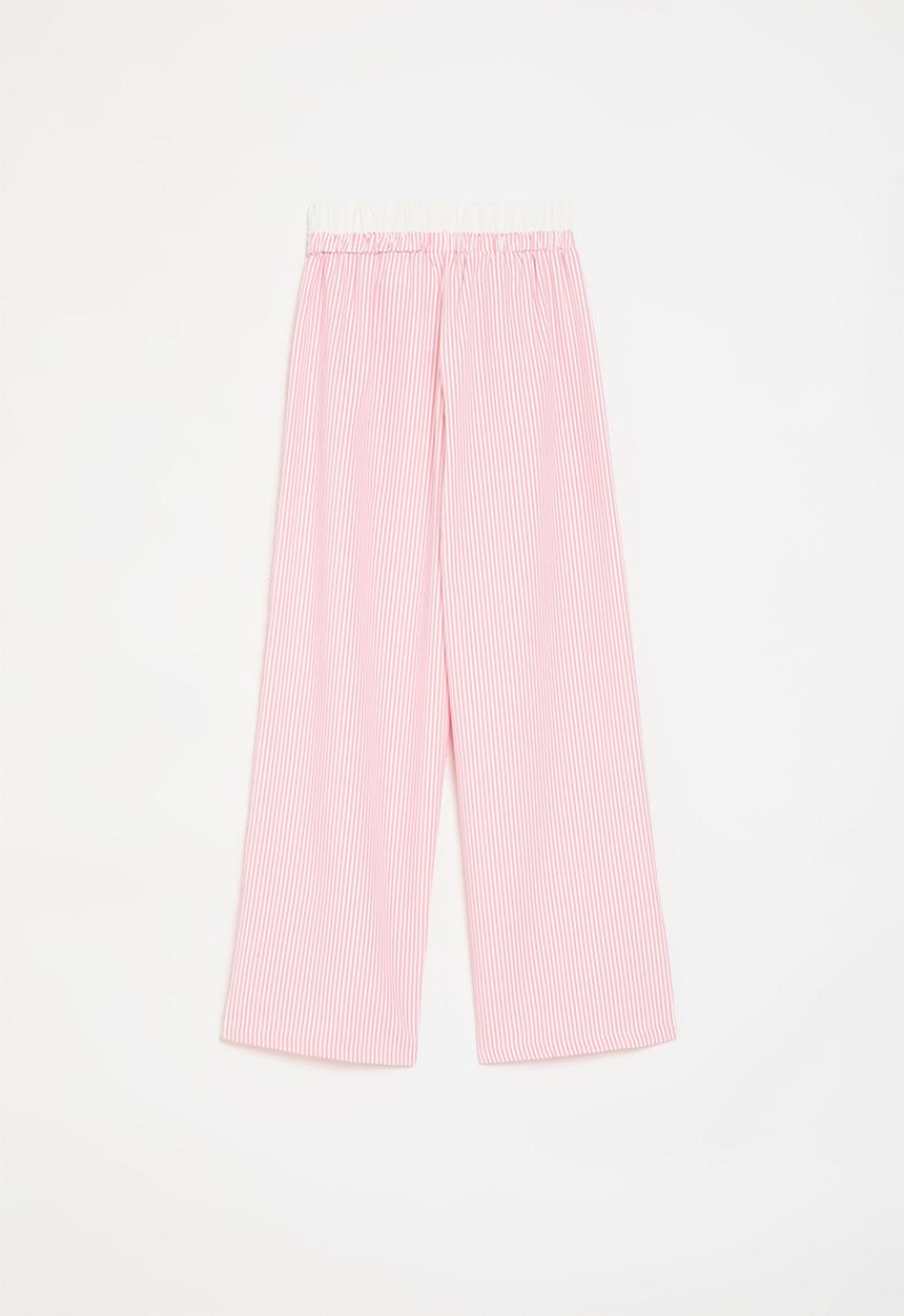 Pop Candy - Contrast waistband pants-pink