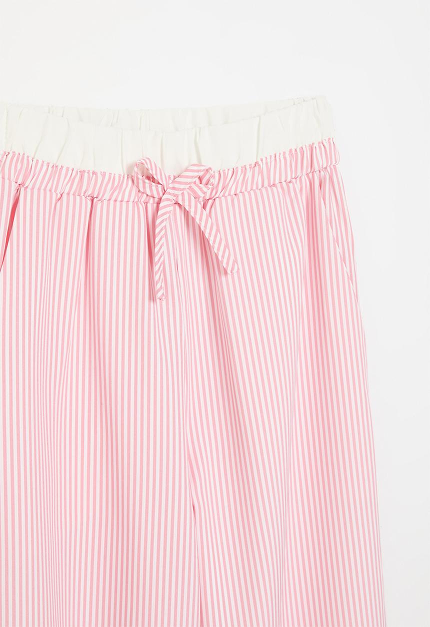 Pop Candy - Contrast waistband pants-pink
