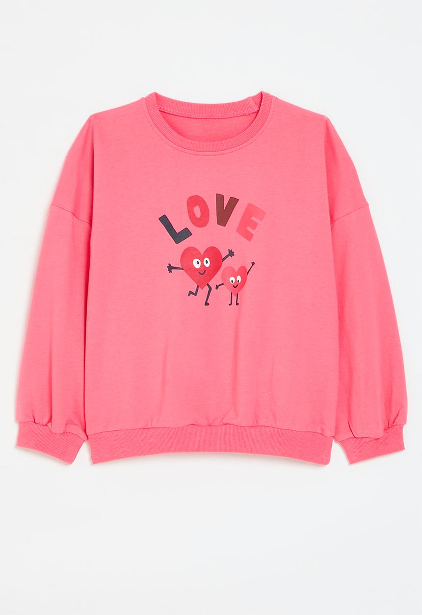 Pop Candy - Love print sweat top - pink