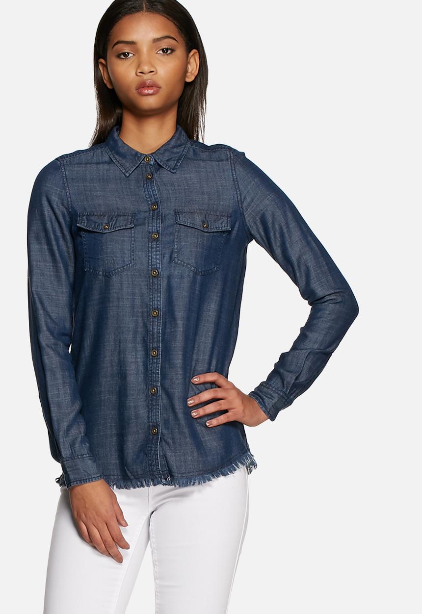 ONLY - Nova raw denim shirt