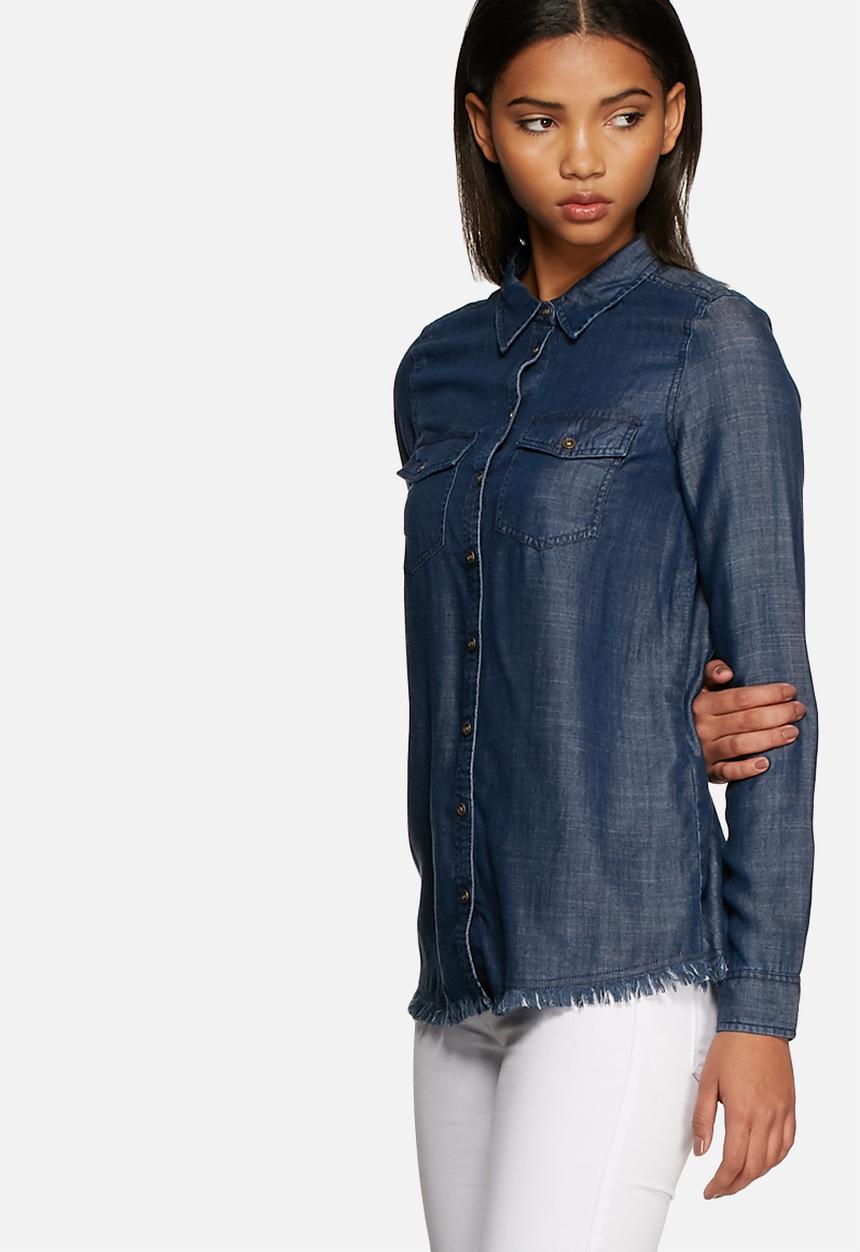ONLY - Nova raw denim shirt