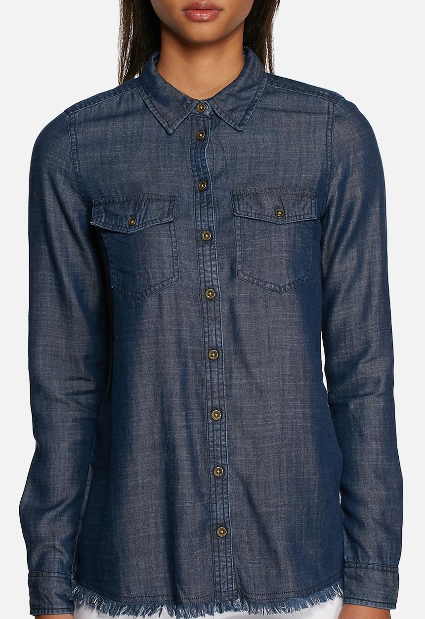 ONLY - Nova raw denim shirt