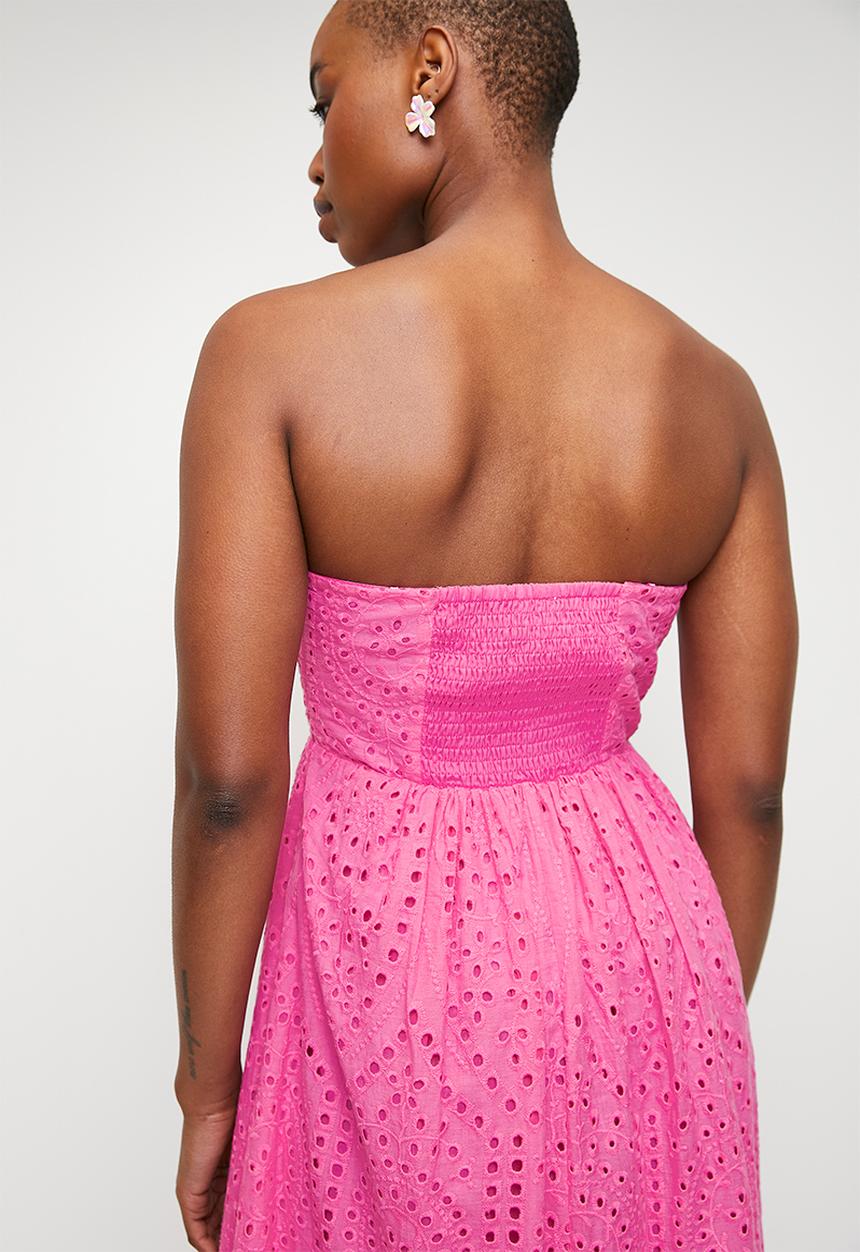 edit - Anglaise trim detail fit & flare - Pink