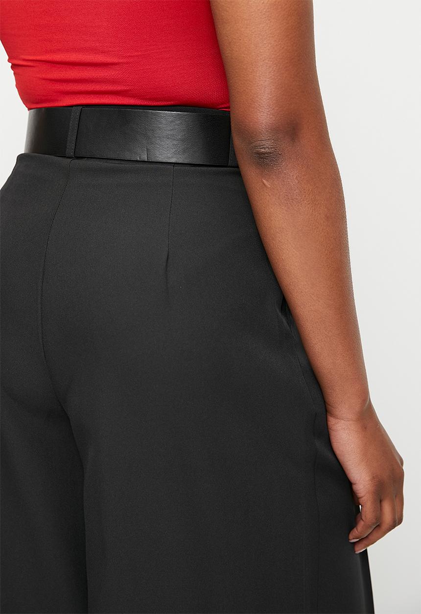 edit - High waisted belted wide leg - Black