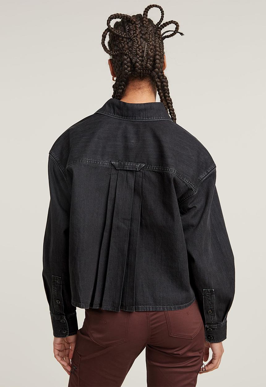 G-STAR - Cropped shirt long sleeve wmn - Black