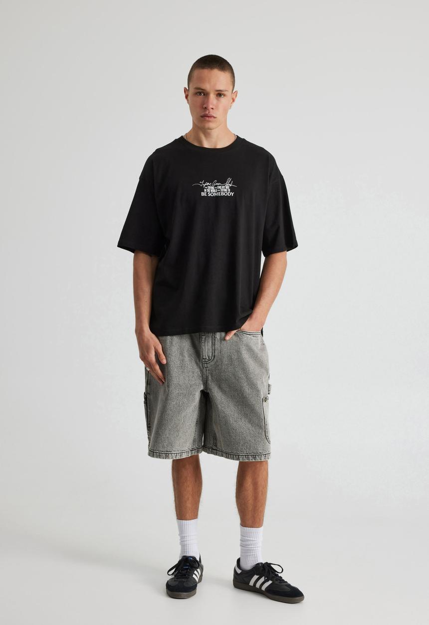 Factorie - Box Fit Music Merch T Shirt - Lcn Bra Black/Tupac Be Somebody