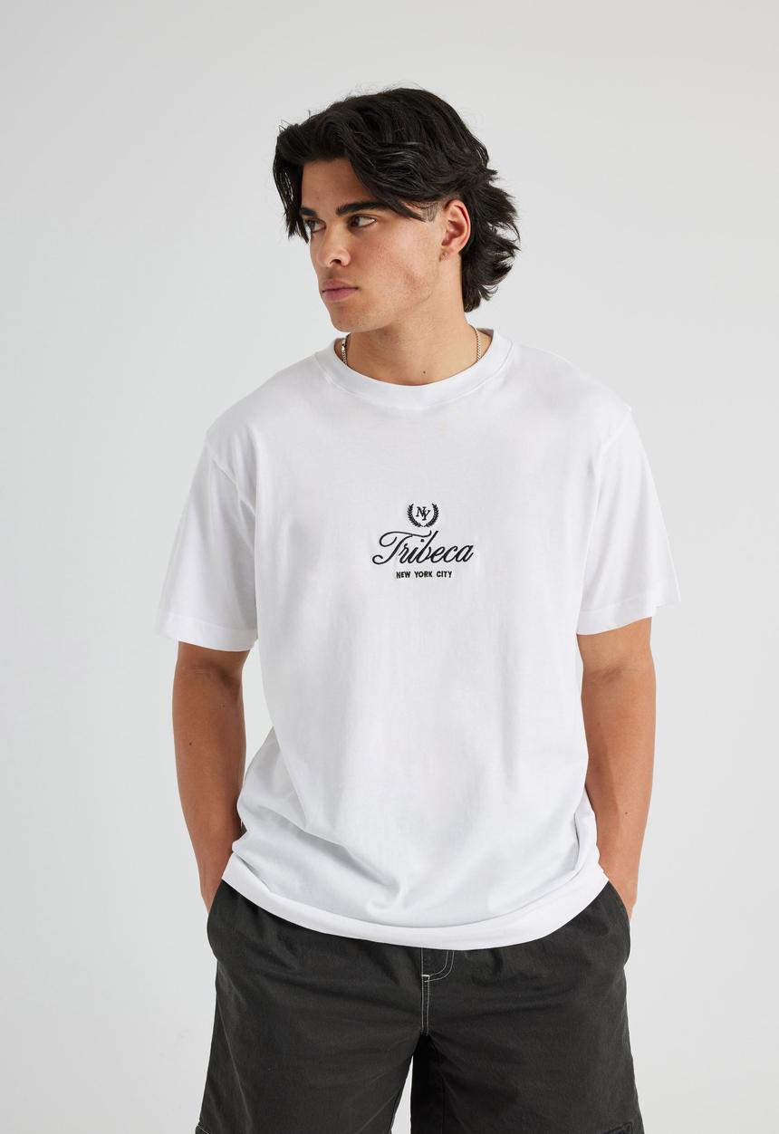 Factorie - Relaxed Fit Graphic T Shirt - Uc White/Tribeca Crest