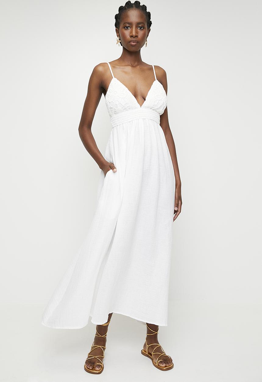Superbalist - Applique fit & flare midi dress - ecru