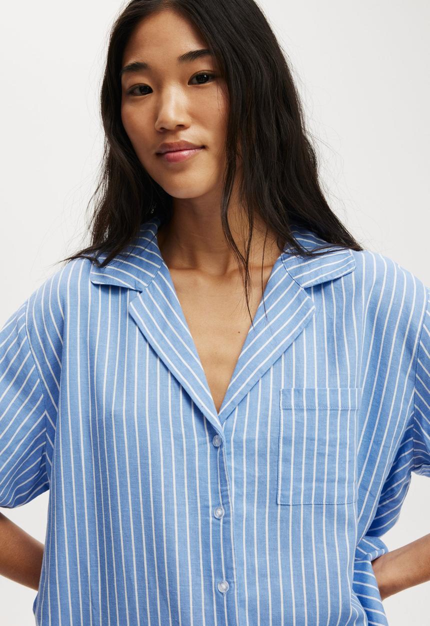 Cotton On - Body Woven Sleep Set - Adrift Blue/Lee Stripe