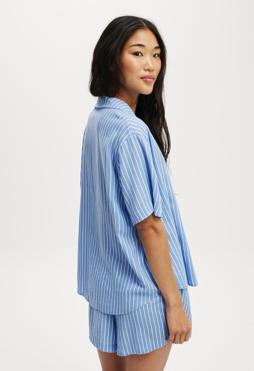Cotton On - Body Woven Sleep Set - Adrift Blue/Lee Stripe