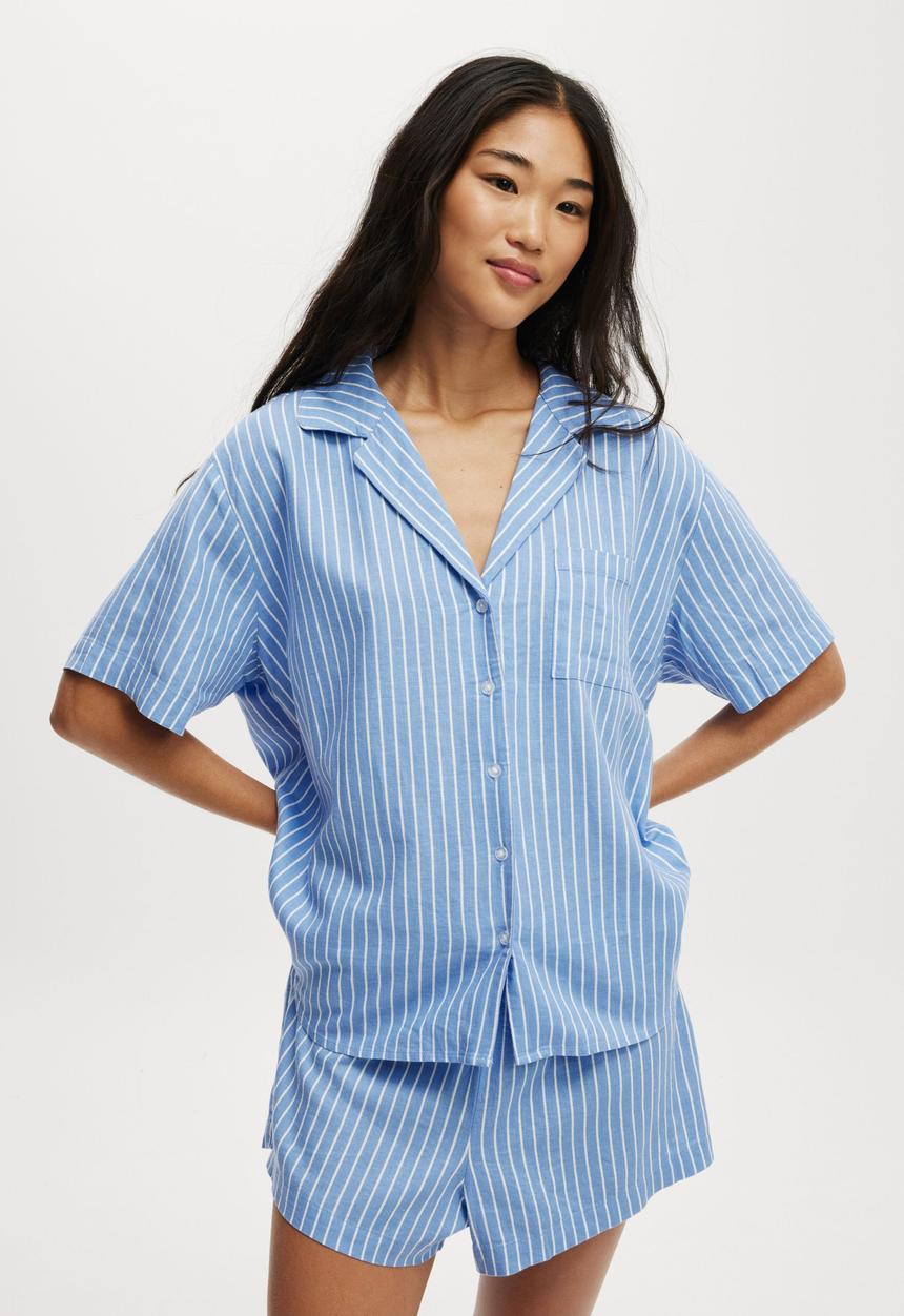 Cotton On - Body Woven Sleep Set - Adrift Blue/Lee Stripe