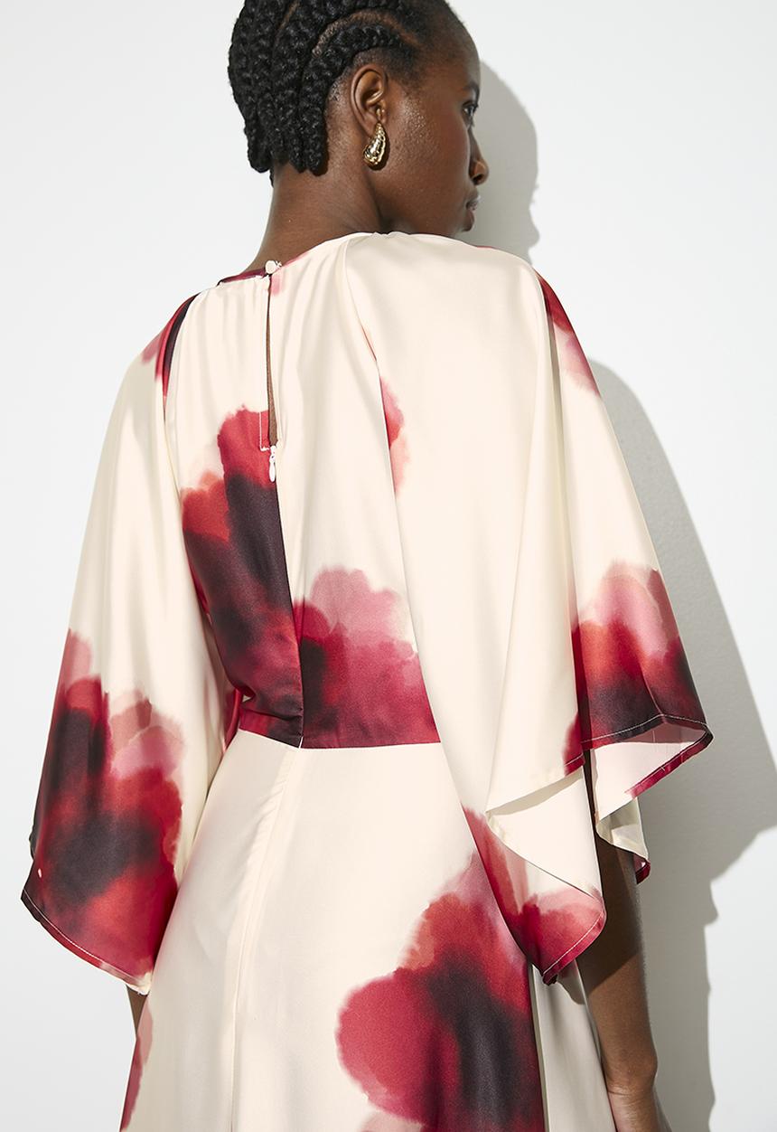 VELVET - Dolman sleeve pleated maxi dress - multi