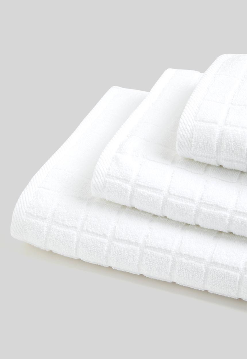 Colibri - Grid Check Zero Twist Towel - White