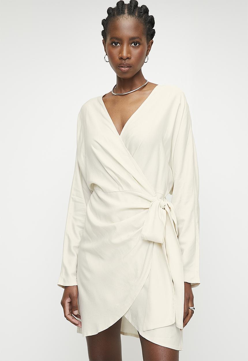 Superbalist - Dolman Sleeve Mini wrap dress - Neutral