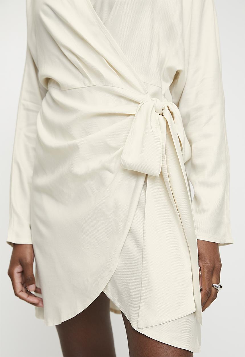 Superbalist - Dolman Sleeve Mini wrap dress - Neutral
