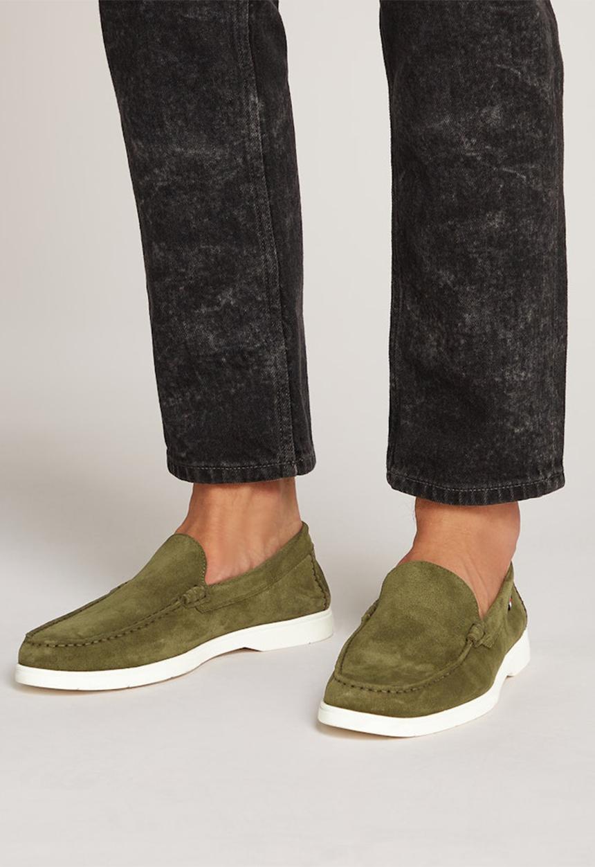 Tommy Hilfiger - Hilfiger casual suede loafer - utility olive