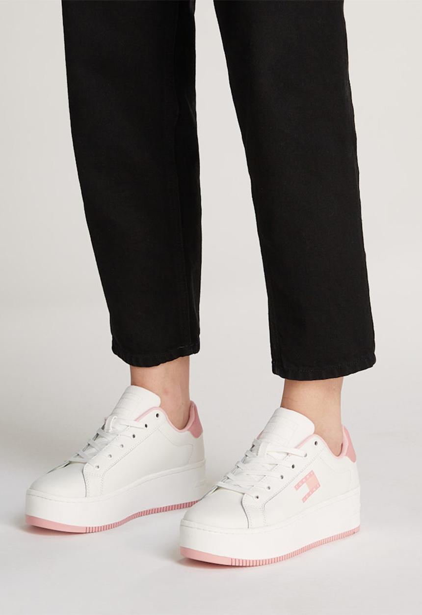 Tommy Hilfiger - Flatform leather sneaker - chalky pink